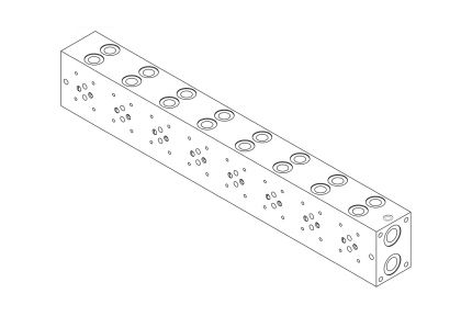 Blok připojovací EM253/8YM (NG6; 8 pozic)Monoblock / Manifold