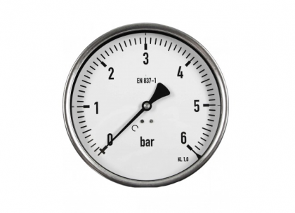 Manometr Ø63mm, 0-6 bar, glycerin, zadní př.