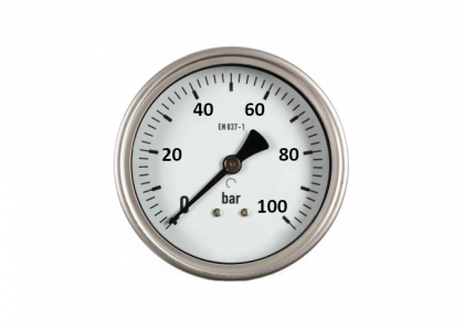 Manometr Ø63mm, 0-100 bar, glycerin, zadní př.