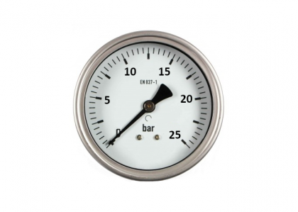 Manometr Ø63mm, 0-25 bar, glycerin, zadní př.