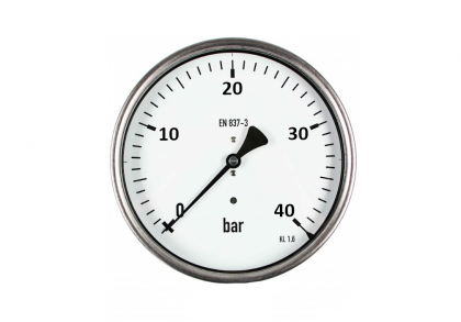 Manometr Ø63mm, 0-40 bar, glycerin, zadní př.