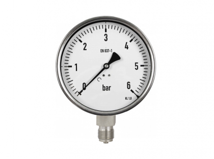 Manometr Ø63mm, 0-6 bar, glycerin, spodní př.