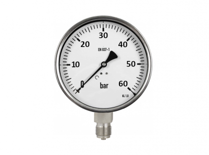 Manometr Ø63mm, 0-60 bar, glycerin, spodní př.