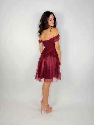 Sicily krátké šaty bordeaux