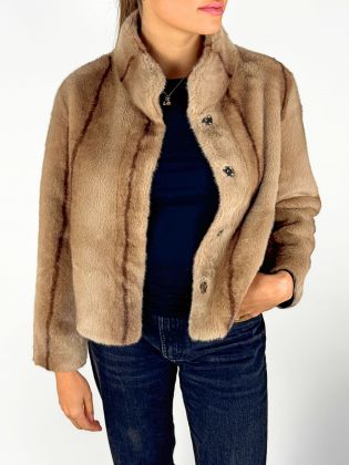 Lazio kožíšek krátký chocolate