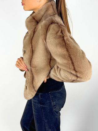 Lazio kožíšek krátký chocolate