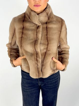 Lazio kožíšek krátký chocolate