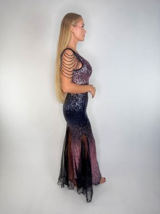 Azorella šaty se třpytkami pinkblue