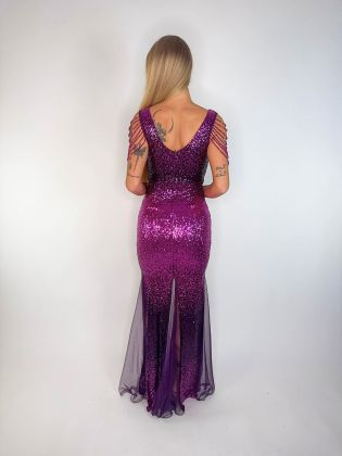 Azorella šaty se třpytkami fuchsia