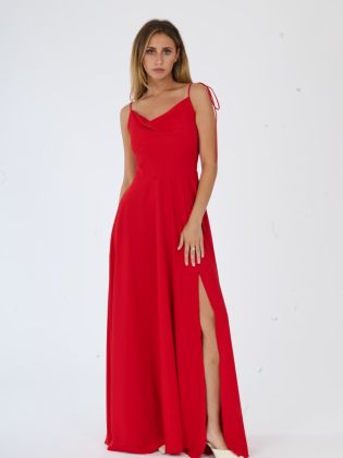 Roma šaty s rozparkem red