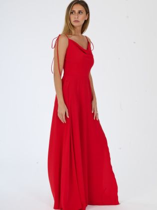 Roma šaty s rozparkem red