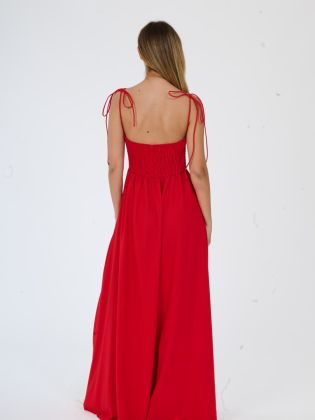 Roma šaty s rozparkem red