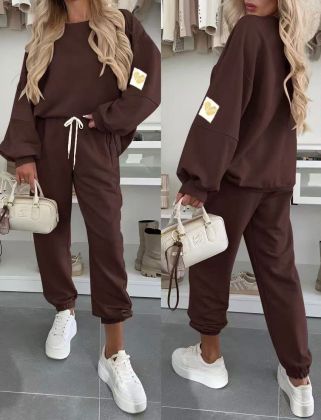 Ravello stylová tepláková souprava chocolate